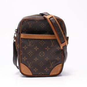 Louis Vuitton Danube Shoulder Bag Canvas Leather Monogram Brown